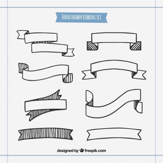 Hand getrokken linten set