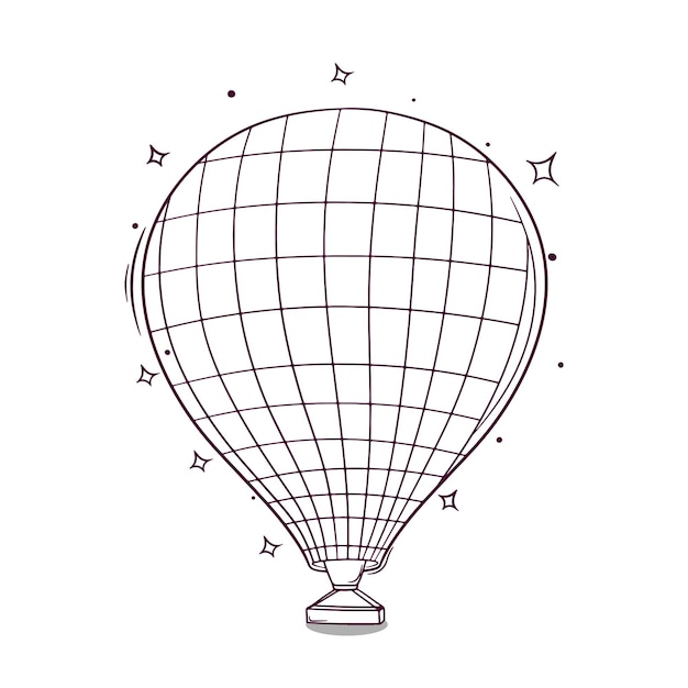 Hand getrokken luchtballon vectorillustratie