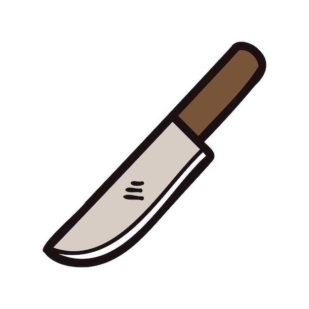 Hand getrokken mes in doodle stijl