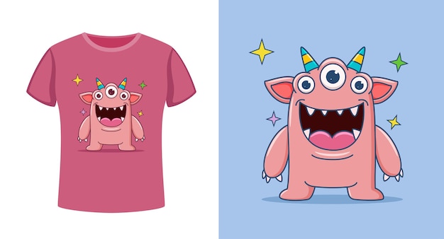 Vector hand getrokken monster voor t-shirtontwerp