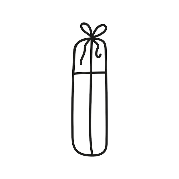 Hand getrokken Nieuwjaar en Kerstmis geschenkdoos Viering doodle illustratie van heden