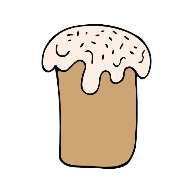 Hand getrokken paascake brood Doodle vectorillustratie