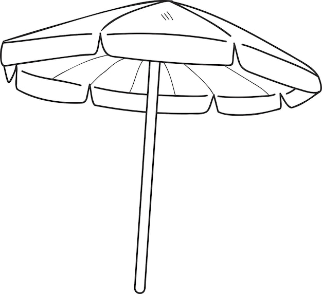 Hand getrokken parasol illustratie in doodle stijl