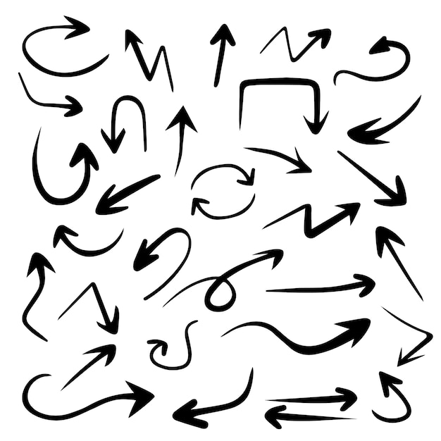 Hand getrokken pijlset