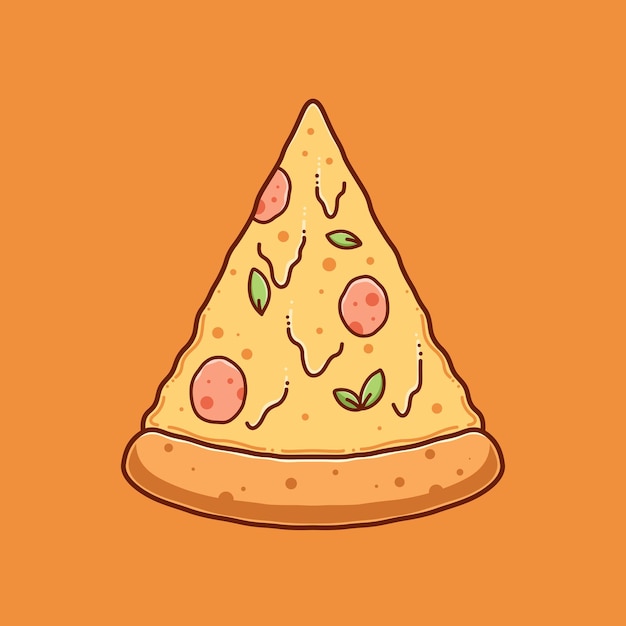 Hand getrokken pizza illustratie ontwerp vector