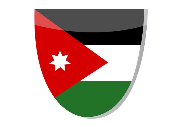 Hand getrokken platte ontwerp jordanië nationale emblemen 8