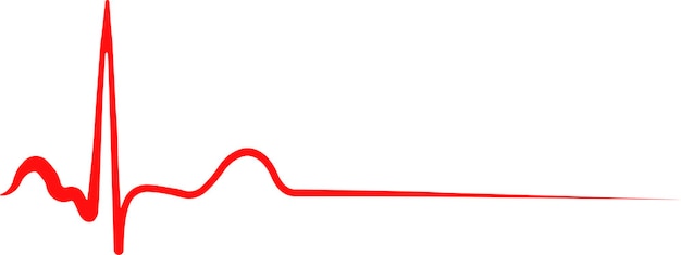 Vector hand getrokken rode hartslag cardiogram element geneeskunde gezonde levensstijl hart