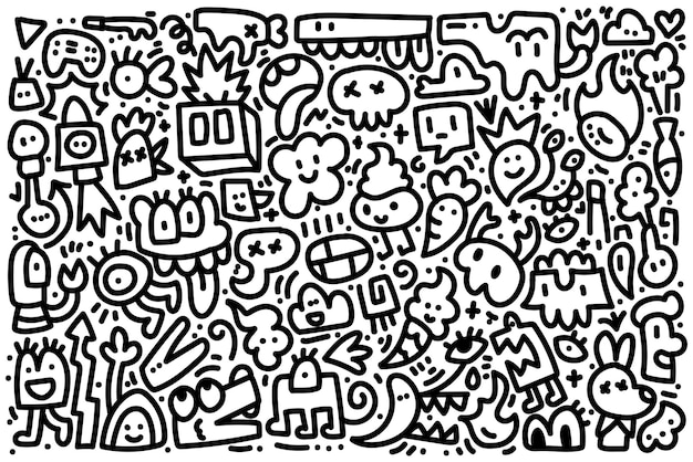 hand getrokken schattig doodle illustratie ontwerp