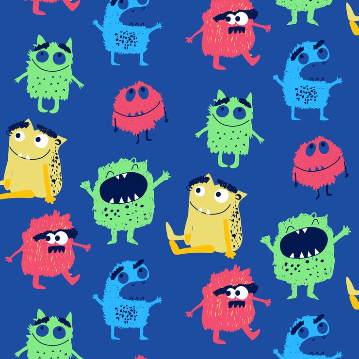 Hand getrokken schattig monster patroon