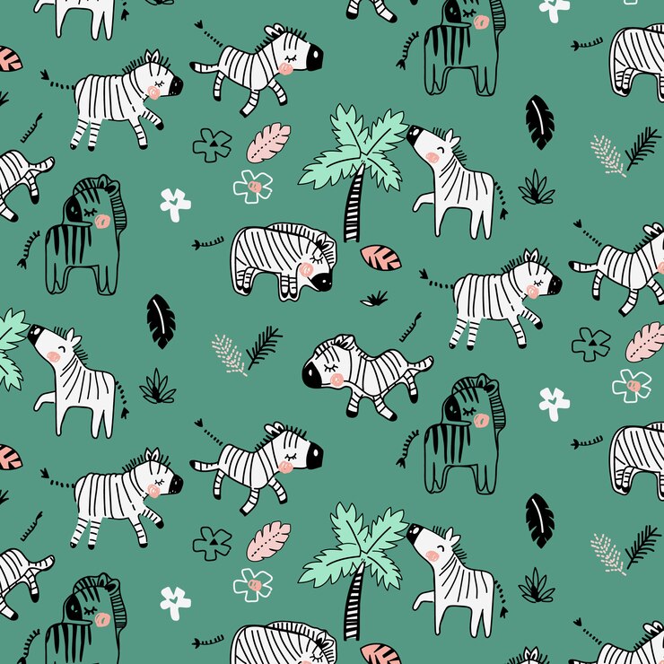 Hand getrokken schattig zebra patroon