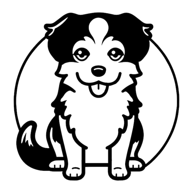 Vector hand getrokken schattige hond in doodle stijl