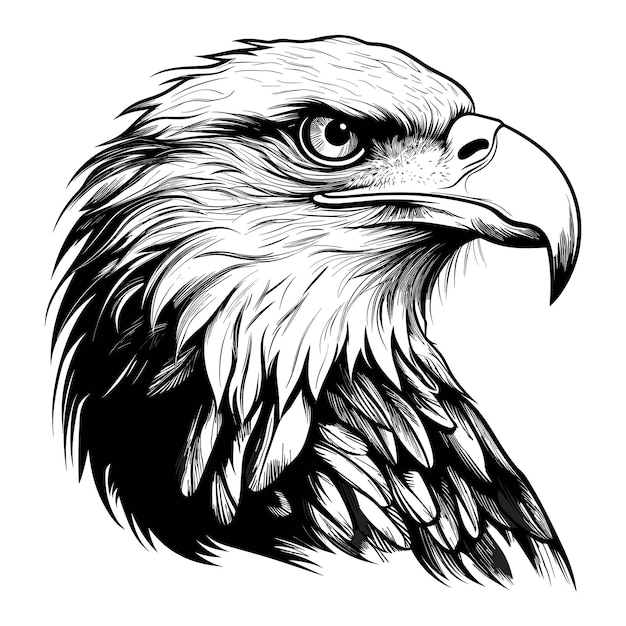 Vector hand getrokken schets bald eagle illustratie