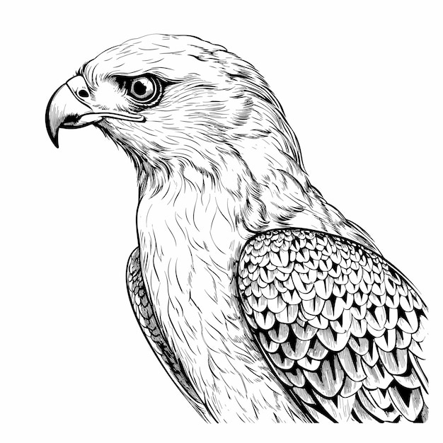 Hand getrokken schets Falcon illustratie