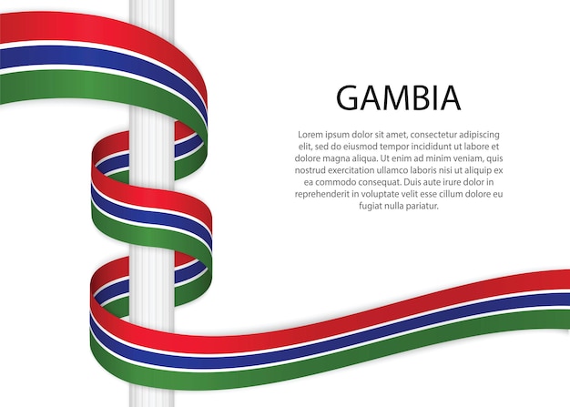 Hand getrokken schets vlag van gambia. doodle stijl vector icoon