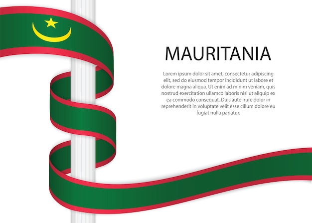 Hand getrokken schets vlag van Mauritanië. doodle stijl vector icoon