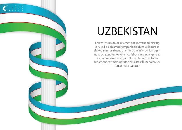 Hand getrokken schets vlag van Oezbekistan. Doodle stijl vector icoon