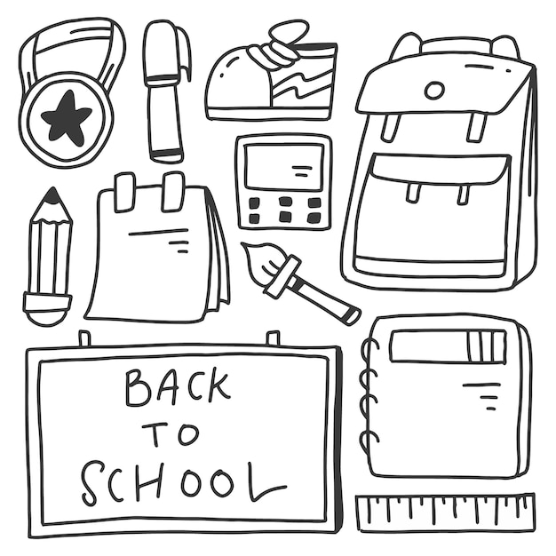 Vector hand getrokken school doodle illustratie ontwerp