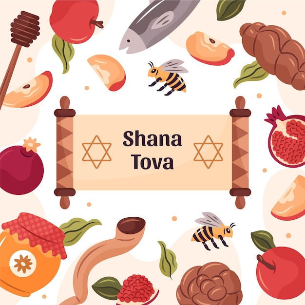 Hand getrokken - shana tova