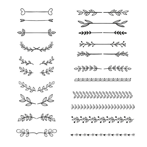 Vector hand getrokken sierverdelers