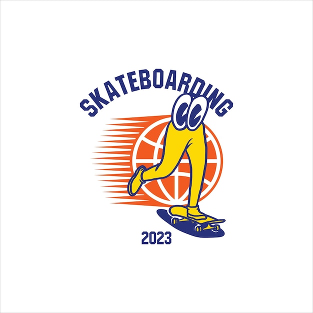 hand getrokken skateboarden logo badge