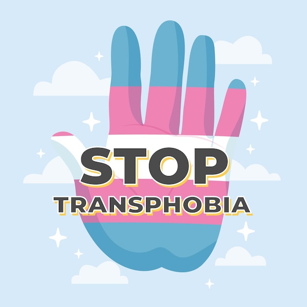 Hand getrokken stop transfobie concept illustratie