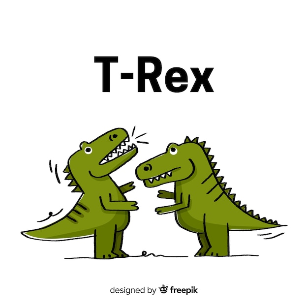 Hand getrokken t-rex achtergrond