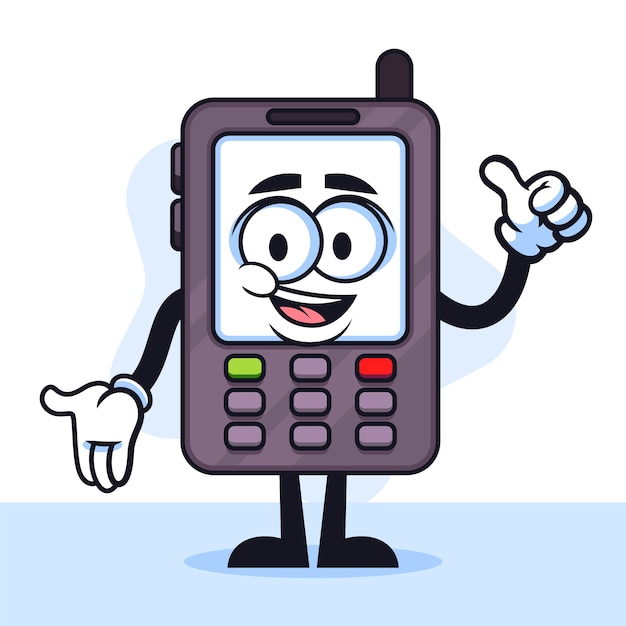 Vector hand getrokken telefoon cartoon afbeelding