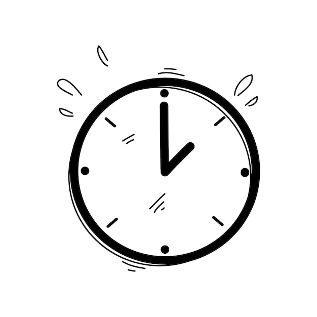 hand getrokken tijd en klok vector lineaire iconen tijdbeheer timer snelheid alarm tijdbeheer kalender symbool illustratie vector doodle