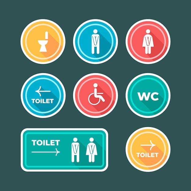 Vector hand getrokken toilet iconen iconen