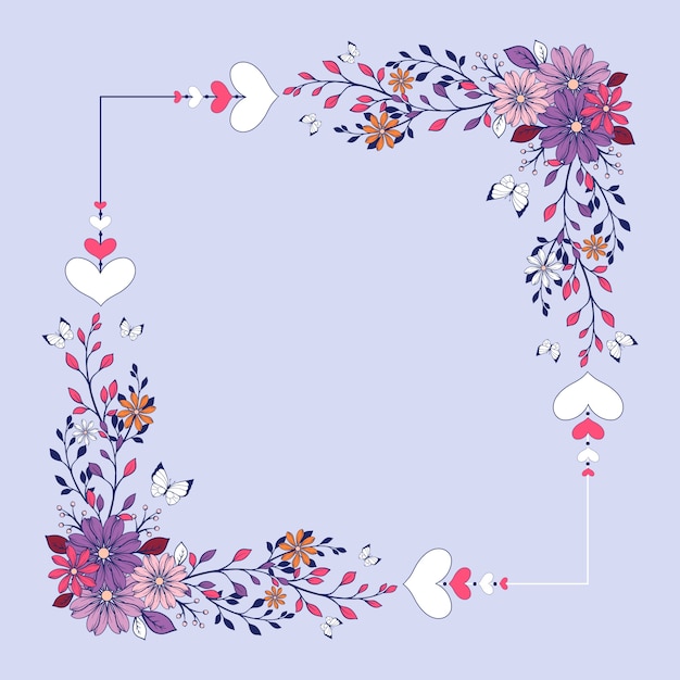 Hand getrokken valentijnsdag bloemen illustratie