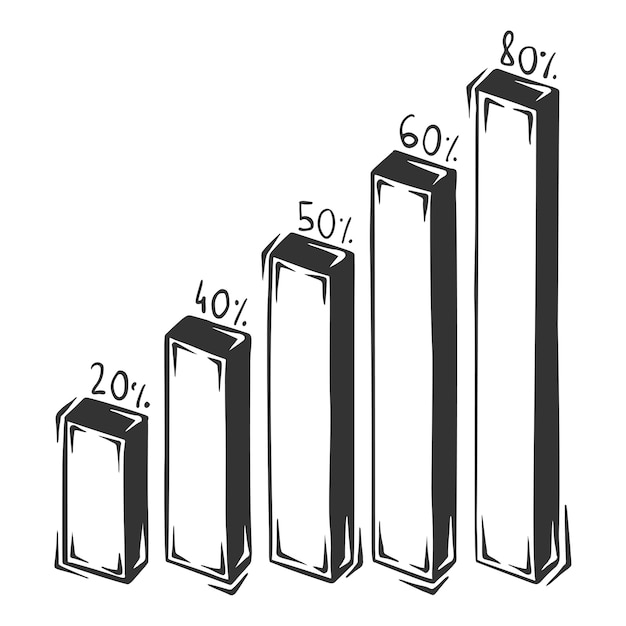 Hand getrokken van kolom infographics, geïsoleerd op een witte achtergrond.