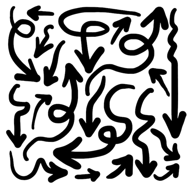 hand getrokken vectorpijlen ingesteld op witte backgroundvector EPS