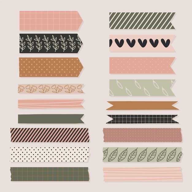 Hand getrokken washi tape-collectie