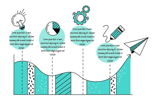 Vector hand getrokken zakelijke infographics