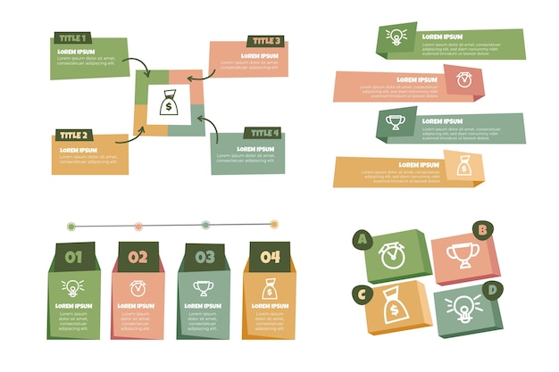 Vector hand getrokken zakelijke infographics