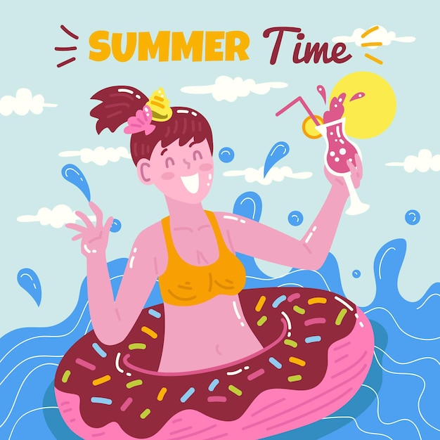 Hand getrokken zomer illustratie