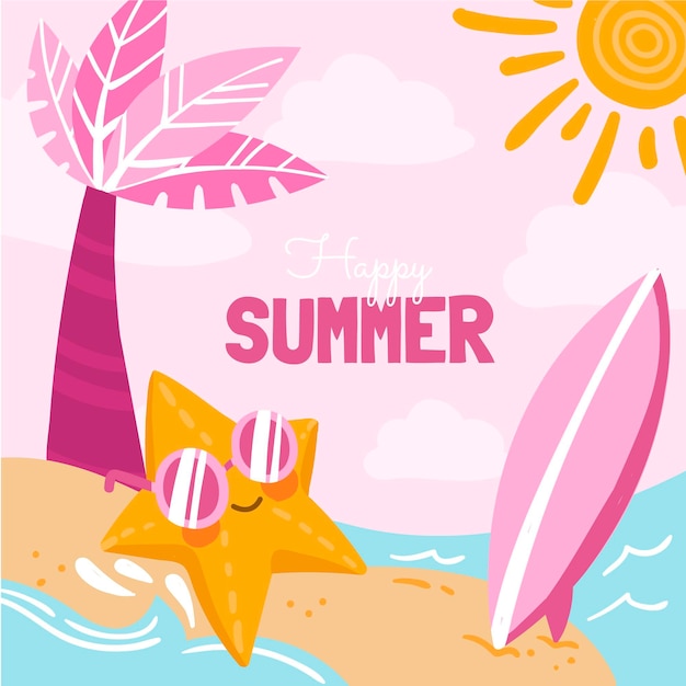 Hand getrokken zomer illustratie