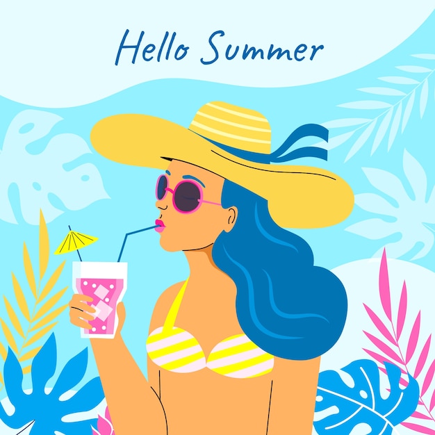 Hand getrokken zomer illustratie