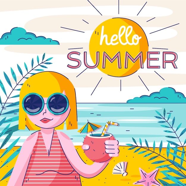 Vector hand getrokken zomer illustratie