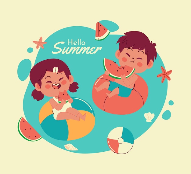 Hand getrokken zomer illustratie