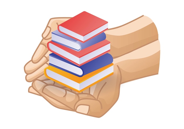 Рука дает стопку книг для чтения