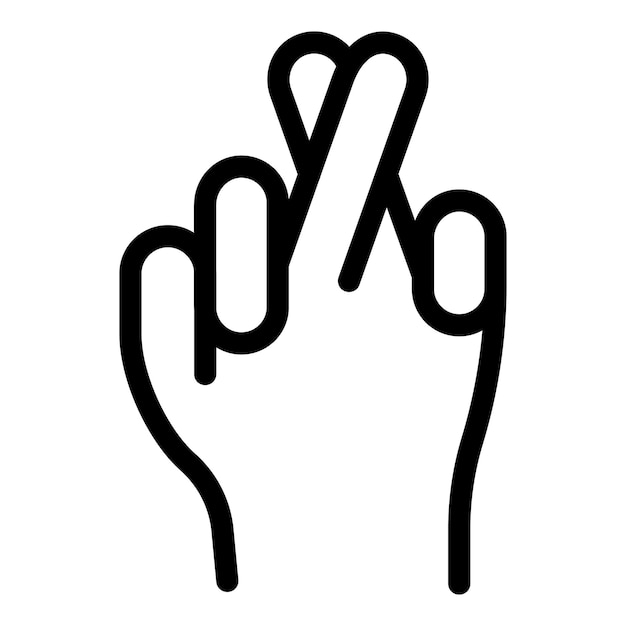 Hand good luck icon Outline Hand good luck vector icon for web design isolated on white background