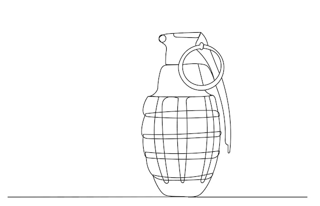 hand grenade line drawing on white background vector