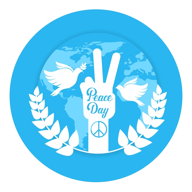 Hand group peace sign world international holiday poster