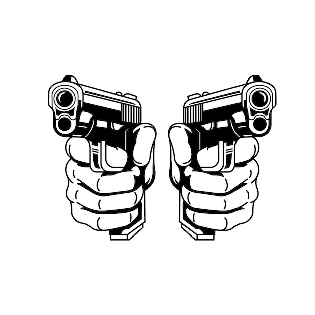 Vector hand gun illustration design vector