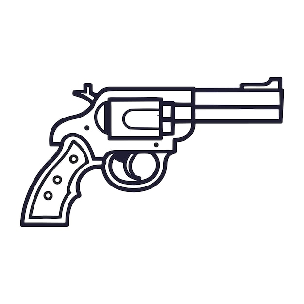 Hand Gun Illustration isolated on white background