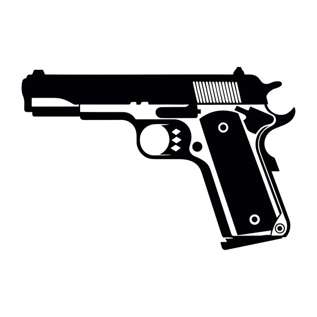 Hand Gun Illustration isolated on white background