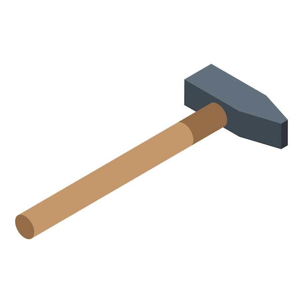 Hand hammer icon Isometric of hand hammer vector icon for web design isolated on white background
