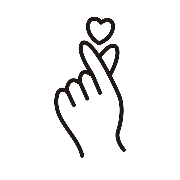 Vector hand heart emoji icon