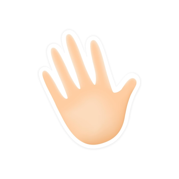 Hand hi five sticker illustration